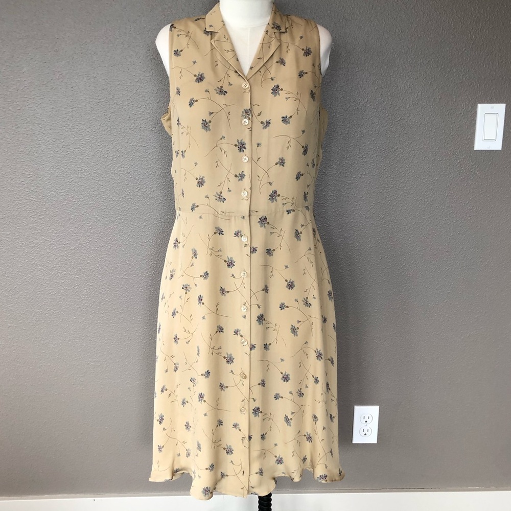 Ralph Lauren button up silk sleeveless dress *